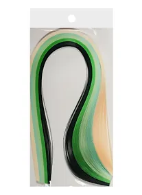 Купить Бумага для квиллинга в пакете с подложкой (3mm) (120 листов) (52cm) оттенки зеленого (11-23988 — Фото №1