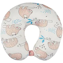 Купить Подголовник с кнопкой Ленивцы узор (текстиль) (30х30) (12-00754-0902-3) — Фото №1