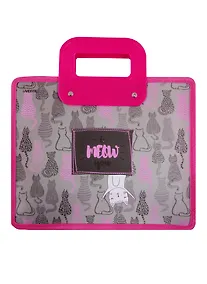 Купить Папка для тетрадей А4 "I Meow You" 33,5*26, молния, ручки, расширение, пластик+текстиль — Фото №1