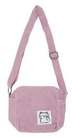 Купить Сумочка на молнии кросс-боди (розовая) (вельвет) (16х14х6) (12-HanMa-765) — Фото №1