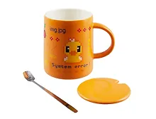 Купить Кружка с крышкой и ложкой Пиксели (керамика) (410 мл) (12-06604-925) — Фото №1