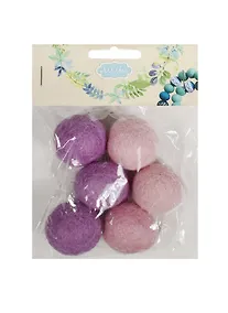 Купить Набор бусин валяных из шерсти (3 см) (6 шт) (бл.-лил., сир.) (14-00941-J14) — Фото №1