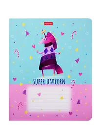 Купить Тетрадь в клетку Hatber, "Волшебный единорог", 12 листов, в ассортименте — Фото №1