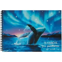 Купить Альбом для рисования Listoff, "Северное сияние", А4, 40 листов, на гребне — Фото №1
