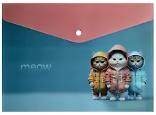 Купить Папка-конверт А4 на кнопке "Коты AI" — Фото №1