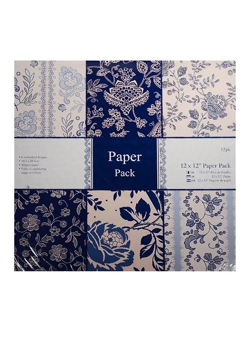 Купить Набор бумаги для скрапбукинга 30*30см, 12 листов, синий (11-22345-8) — Фото №1