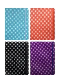 Купить Книга для записей А5 80л "Горох" карт.обл с ПВХ покрытием, на резинке, тонир. срез, ассорти — Фото №1