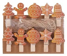 Купить Прищепки декоративные с веревкой 10шт (НГ-5) — Фото №1