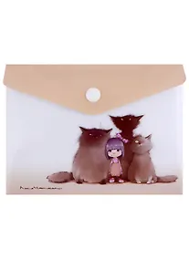 Купить Папка-конверт А6 на кнопке "Саша и её друзья-коты" — Фото №1