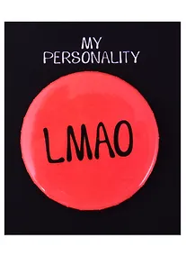 Купить Значок круглый LMAO (коралловый) (металл) (38см) (ЗН2021-008) — Фото №1