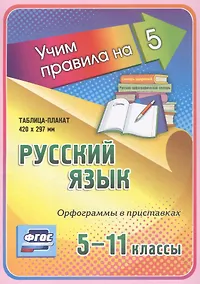 Купить Русский язык. Орфограммы в приставках. 5-11 классы. Таблица-плакат — Фото №1