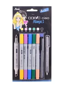 Купить Набор маркеров Copic Ciao "Манга 1", 5 цветов + мультилинер 0.3 мм — Фото №1