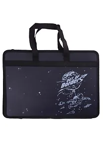 Купить Папка для тетрадей А4 "КОСМОНАВТ" 34*25*8см пластик, молния, текст.ручки, расширение — Фото №1