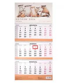 Купить Календарь квартальный 2026г 297*695 "Чувиляева. Котизм" настенный, трёхблочный, спираль — Фото №1