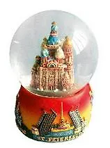 Купить Сувенир АКМ Сноубол СПб h=6,5см "Спас-на-Крови" красн. основ. 097R-45-01 — Фото №1