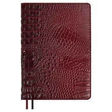 Купить Ежедневник недат. А5+ 160л 175*245 "Аллигатор" бордовый, кожзам, тв.переплет, обл.поролон, блинтовое тиснение, офсет, ляссе, подар.упаковка — Фото №1