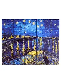 Купить Рисование по дереву. Ночные огни у воды — Фото №1