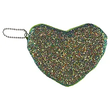 Купить Кошелек на молнии с блестками Сердце (13см) (текстиль) — Фото №1