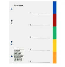 Купить Разделитель, Erich Krause, А5, пластик, 5 цветов — Фото №1
