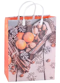 Купить Пакет подарочный пластик L, ассорти НГ — Фото №1