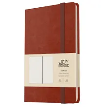 Купить Книга для записей А5 96л кл. "Joy Book. Имбирный пряник" иск.кожа, тонир.блок, скругл.углы, ляссе, резинка, карман на задн.форзаце — Фото №1
