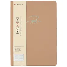 Купить Ежедневник недат. А5 96л "Bambi" бежевый, иск.кожа, интегр.переплет, тонир.блок, ляссе — Фото №1
