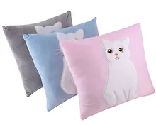 Купить Подушка Котик пушистый (текстиль) (35х35) в ассортименте — Фото №1