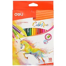 Купить Карандаши цветные Deli, Color Run, 18 цветов — Фото №1