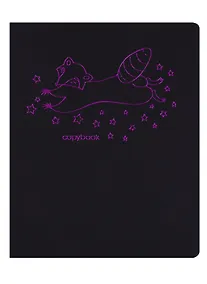 Купить Тетрадь в клетку Paper Art, "Total Black. Привет, енот!", 48 листов, в ассортименте — Фото №1