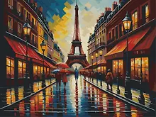 Купить Картина по номерам 30х40 см. 30 цветов. На подрамнике. "Проспект в Париже" — Фото №1