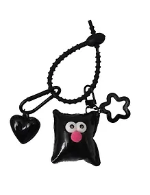 Купить Брелок-обвес на сумку Подушечка с глазками Черная (текстиль) (12-3307032615-6132) — Фото №1