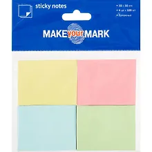 Купить Набор блоков для записей «Make your mark», пастельные,  4 по 100 листов, 5 х 3.8 см — Фото №1