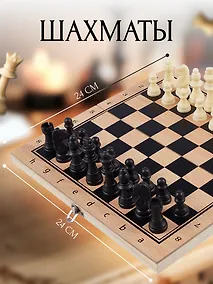Купить Шахматы с пластиковыми фигурами, 24 х 24 см — Фото №1