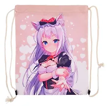 Купить Сумка-мешок "Аниме. Девушка с ушками (Сёдзё) (цветная)" 42 х 34 см — Фото №1