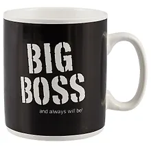 Купить Кружка керамическая "Big boss", черная, 750 мл — Фото №1
