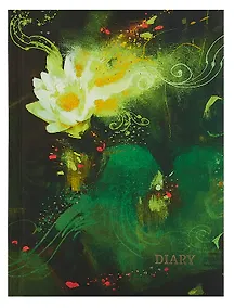 Купить Ежедневник недат. А6 128л "Пруд с лилиями" 7БЦ, с поролоном, ламинация soft touch, тиснение фольгой,  офсет — Фото №1