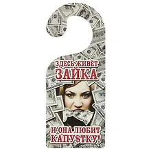 Купить Табличка на дверь Р-032 Здесь живет зайка и она любит капусту — Фото №1