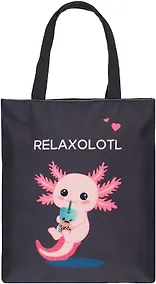 Купить Сумка-шоппер на молнии Аксолотль Relaxolotl  (38х35) (текстиль, флис) Bookvalno — Фото №1