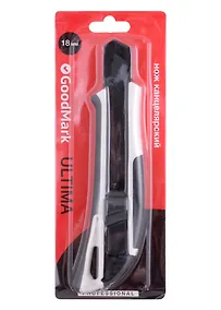 Купить Нож канцелярский 18мм "Ultima" блистер, GoodMark — Фото №1