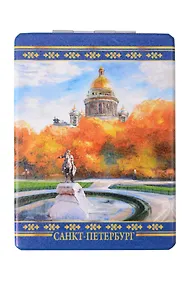 Купить МедВс  Зеркало прямоугольное Экокожа Санкт-Петербург Медный всадник Исаакий масло [MIR004-20] — Фото №1