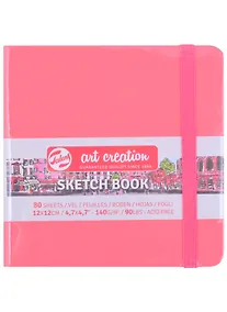 Купить Скетчбук 12*12 80л "Art Creation" 140г/м2, коралл.тв.обл., резинка — Фото №1