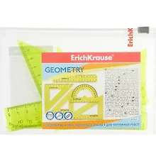 Купить Набор геометрический малый "Neon"(треуг.2шт.,лин.15,тр-р 180 гр.), ERICH KRAUSE — Фото №1