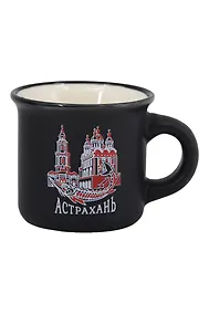 Купить Кружка маленькая черная Астрахань (фарфор) (065-9-M-82-BL) — Фото №1