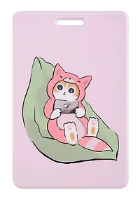 Купить Чехол для карточек вертикальный Kawaii Котик с телефоном (ДК2024-459) — Фото №1