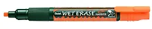 Купить Маркер, Pentel Wet Erase Жидкий мел оранжевый, двусторонний пишущий узел,  2-4мм — Фото №1