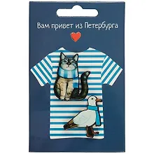 Купить Набор значок Кот + Чайка — Фото №1