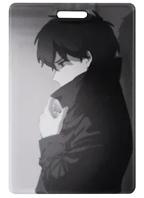 Купить Чехол для карточек вертикальный Аниме Синтонимы Персонаж в плаще (ч/б) (Медина Мирай) (ДК2022-419) — Фото №1