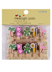 Купить Прищепки декоративные с веревкой 10 шт. Фламинго — Фото №1