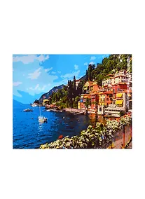 Купить Картина по номерам Городок на озере Комо Италия, 40*50 см — Фото №1