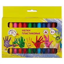 Купить Пластиковые мелки «Рисовашка», 12 цветов — Фото №1